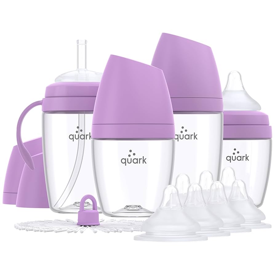 Logicool BABY BOTTLESL BM1300BK＋BA100CBK BuubiBottle Mini Hybrid Feeding Bottle | Gamma Grey | Quark Baby